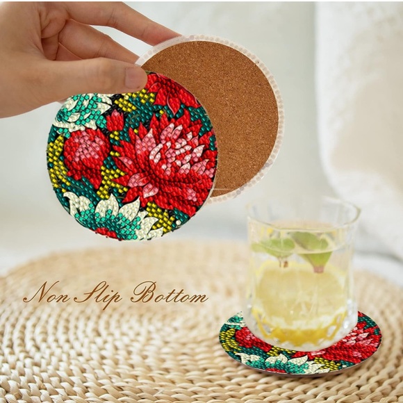 8 PCS Diamond Painting Coasters with Holder - Picture 5 of 6